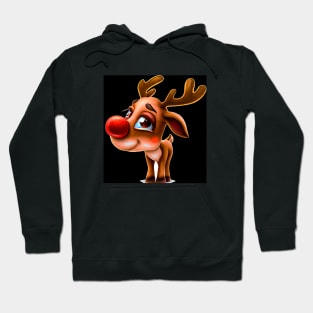 AI Art Cute Male Reindeer Abstract Expressionism Effect Hoodie